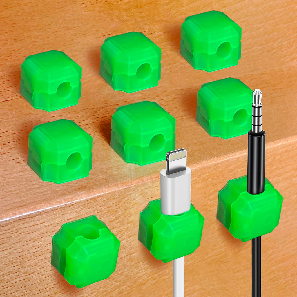9-Piece Magnetic Cable Clips (Glow Green)